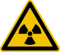 Strahlenschutzkennzeichnung / Warnschild, Warnung vor radioaktiven Stoffen oder...