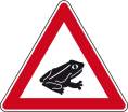 Verkehrszeichen 101-24 StVO, Amphibienwanderung, Aufstellung links
