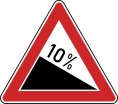 Verkehrszeichen 108 StVO, Gefälle