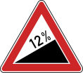Verkehrszeichen 110 StVO, Steigung