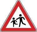 Verkehrszeichen 136-10 StVO, Kinder (Aufstellung rechts)