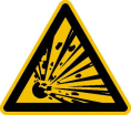 Warnschild, Warnung vor explosionsgefährlichen Stoffen
