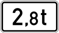 Verkehrszeichen 1060-33 StVO, Massenangabe - 2,8 t