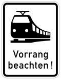Verkehrszeichen 2811 StVO, Straßenbahn, Vorrang beachten! StVO