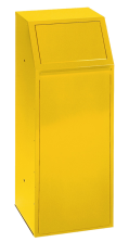 Modellbeispiel: Abfallbehälter -Cubo Alfonso- 68 Liter, aus Stahlblech, in gelb (Art. 16103)