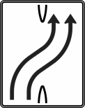 Verkehrszeichen 501-21 StVO, Überleitungstafel