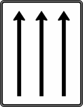 Verkehrszeichen 521-31 StVO, Fahrstreifentafel ohne Gegenverkehr