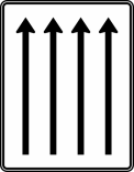 Verkehrszeichen 521-32 StVO, Fahrstreifentafel ohne Gegenverkehr