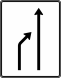 Verkehrszeichen 531-20 StVO, Einengungstafel ohne Gegenverkehr