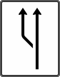 Verkehrszeichen 541-10 StVO, Aufweitungstafel ohne Gegenverkehr