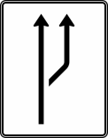 Verkehrszeichen 541-20 StVO, Aufweitungstafel ohne Gegenverkehr