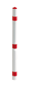 Absperrpfosten -Acero- ø 60mm, rot / weiß aus Aluminium, optional mit Abschlusskappe o. Kettenkopf