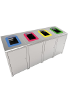 Recyclingbehälter -Pro 34-, 60 Liter aus Edelstahl, versch. Rahmenfarben