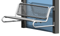 Sitzbank -Ercole- mit Rückenlehne, aus Stahl, für Wetterschutzeinrichtungen, zum Anschrauben