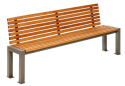 Sitzbank -Lumino- mit Rückenlehne, aus Stahl, Sitz- und Rückenfläche aus Robinien-Holz, mobil