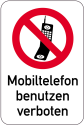 Sonderschild, Mobiltelefon benutzen verboten, 400 x 600 mm