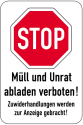 Sonderschild, STOP, Müll und Unrat abladen verboten!, 400 x 600 mm