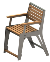Stuhl -Comfort- mit Gasdruckfeder, speziell für Senioren, aus Stahl und Robinien-Holz, Mobil