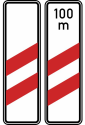 Verkehrszeichen 159-10 / 159-11 StVO, Zweistreifige Bake (Aufstellung rechts)