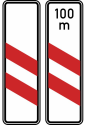 Verkehrszeichen 159-20 / 159-21 StVO, Zweistreifige Bake (Aufstellung links)