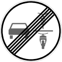 Verkehrszeichen 281.1 StVO, Ende des Verbots des Überholens von einspurigen Fahrzeugen