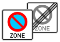 Verkehrszeichen 290.1-40 StVO, Eingeschränktes Haltverbot für eine Zone, doppelseitig