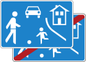 Verkehrszeichen 325.1-40 StVO, Verkehrsberuhigter Bereich, doppelseitig