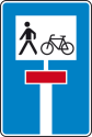 Verkehrszeichen 357-50 StVO, Für Radverkehr und Fußgänger durchlässige Sackgasse