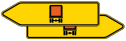 Verkehrszeichen 421-41 StVO, Pfeilwegweiser für kennzeichnungspfl. Fahrzeuge m. gef. Gütern, doppelseitig