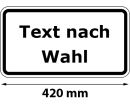 Zusatzschild mit Rand, Text nach Wahl, Breite 420 mm, verschiedene Größen