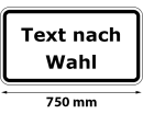Zusatzschild mit Rand, Text nach Wahl, Breite 750 mm, verschiedene Größen