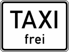 Verkehrszeichen 1026-30 StVO, Taxi frei