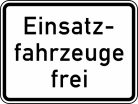 Verkehrszeichen 1026-33 StVO, Einsatzfahrzeuge frei