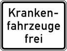 Verkehrszeichen 1026-34 StVO, Krankenfahrzeuge frei