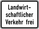 Verkehrszeichen 1026-36 StVO, Landwirtschaftlicher Verkehr frei