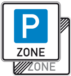 Verkehrszeichen 314.1-40 StVO, Parkraumbewirtschaftungszone doppelseitig