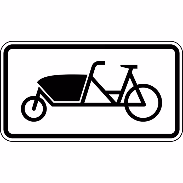 Verkehrszeichen 1010-69 StVO, Fahrrad zum Transport von Gütern oder Personen, Lastenfahrrad mit Anti-Sticker-Folie - Modellbeispiel: VZ Nr. ...