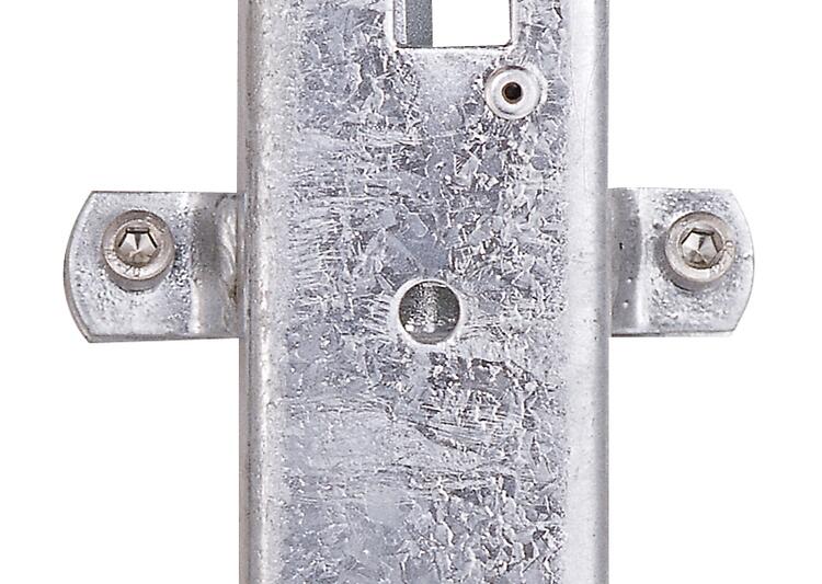 Befestigungsschellen Set für Rundrohr-Pfosten ø 60 oder 76 mm - Detailansicht: Von hinten