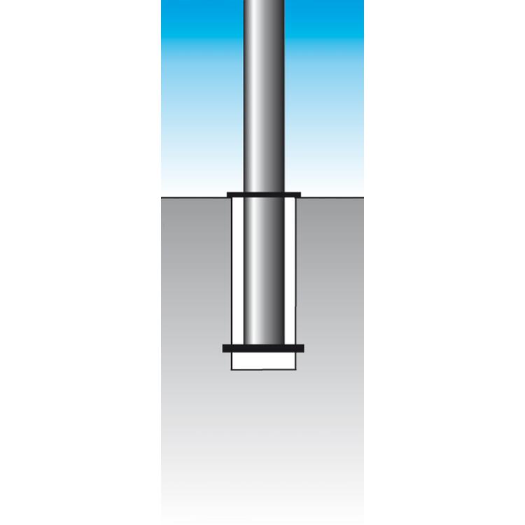 Technische Ansicht: Herausnehmbar ohne Verschluss (inkl. Bodenhülse) Art. - Nr. 13024