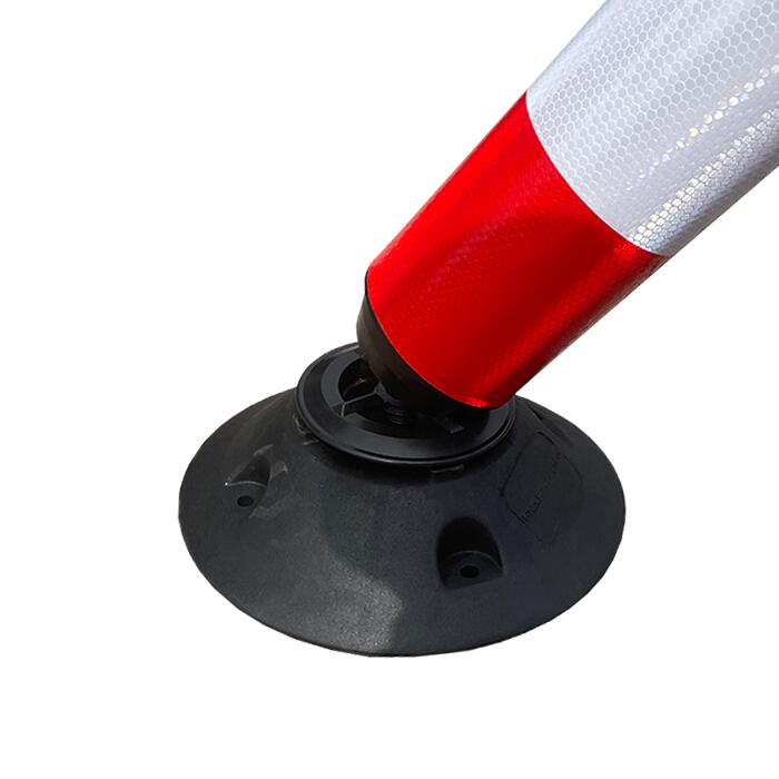 Leitzylinder ′FlexCone′ aus PE, ø 100 mm, selbstaufrichtend und vollreflektierend, rot-weiß -