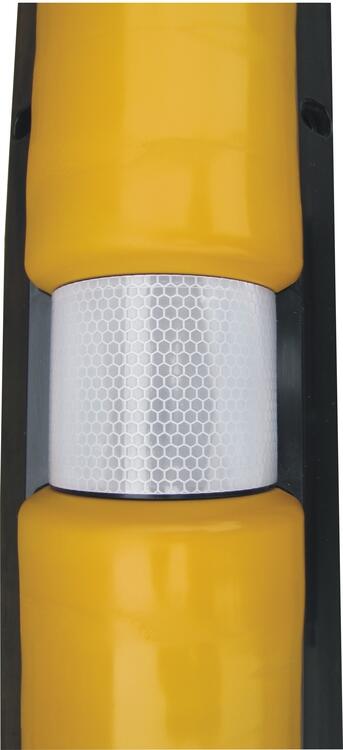 Detailansicht: Eckschutzschiene aus PU, Länge 900 mm, mit reflektierenden Streifen (Art. 19252)