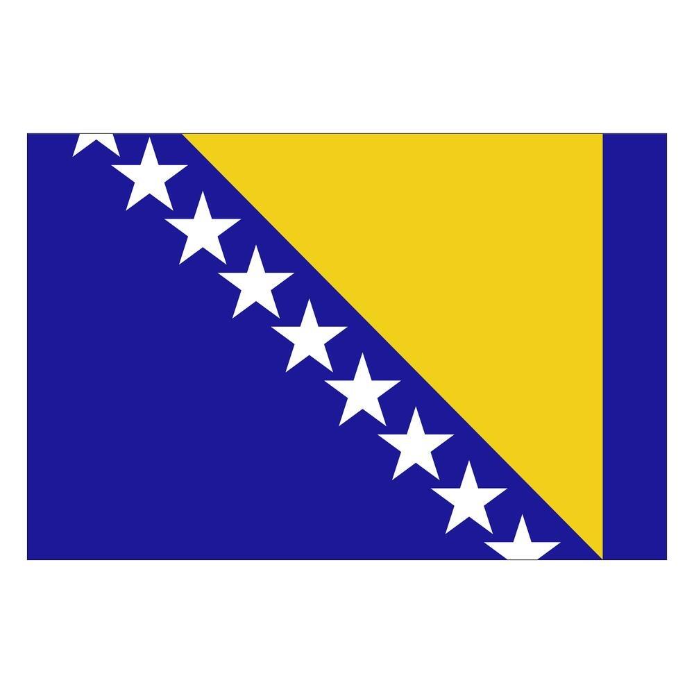 L&auml;nderflagge Bosnien und Herzegowina, Querformat, verschiedene Gr&ouml;&szlig;en, 110 g/m&sup2; oder 160 g/m&sup2;