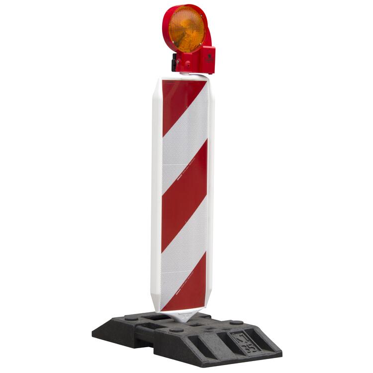 Sicherheitsbake, KD-System, Folie RA1 oder RA2, BASt-geprüft nach TL-Leitbaken - Anwendungsbeispiel: