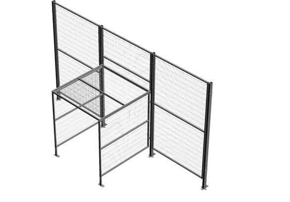 Maschinenschutzgitter Wandelement ′ST20′, Höhe 1250 mm, Breite 200-1500 mm - Anwendungsbeispiel: