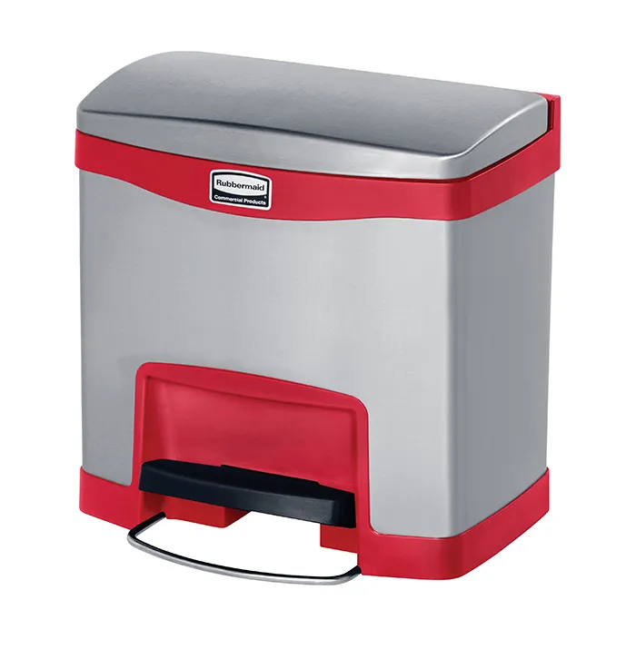 Modellbeispiel: Abfallbehälter -Slim Jim- Rubbermaid, Volumen 15 Liter, mit Pedal, rot (Art. 34418)
