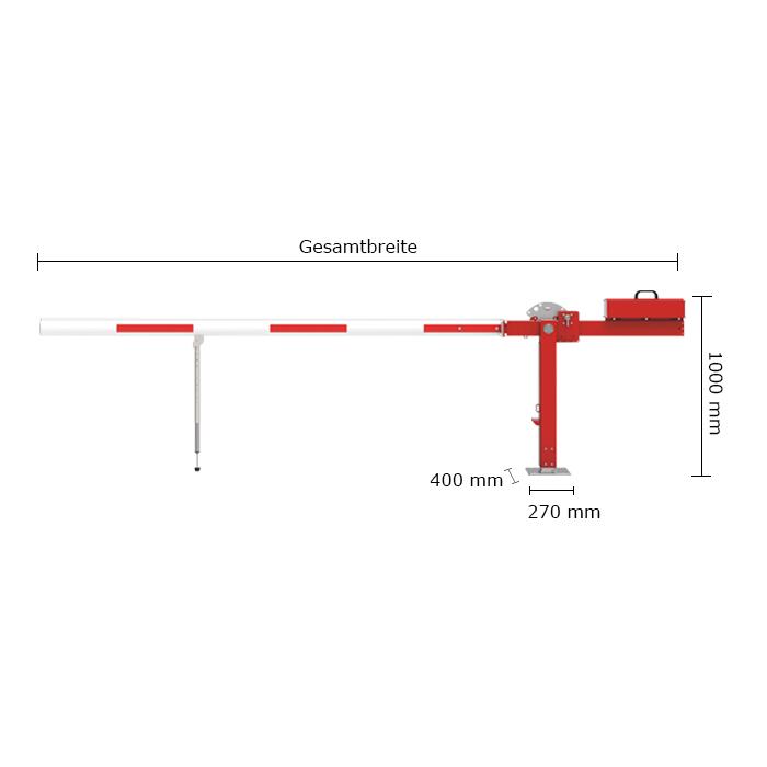 Wegesperre mit Gegengewicht ′Alpha 450′ mit Auflagen- oder Pendelstütze, Breite 2000-8000 mm -