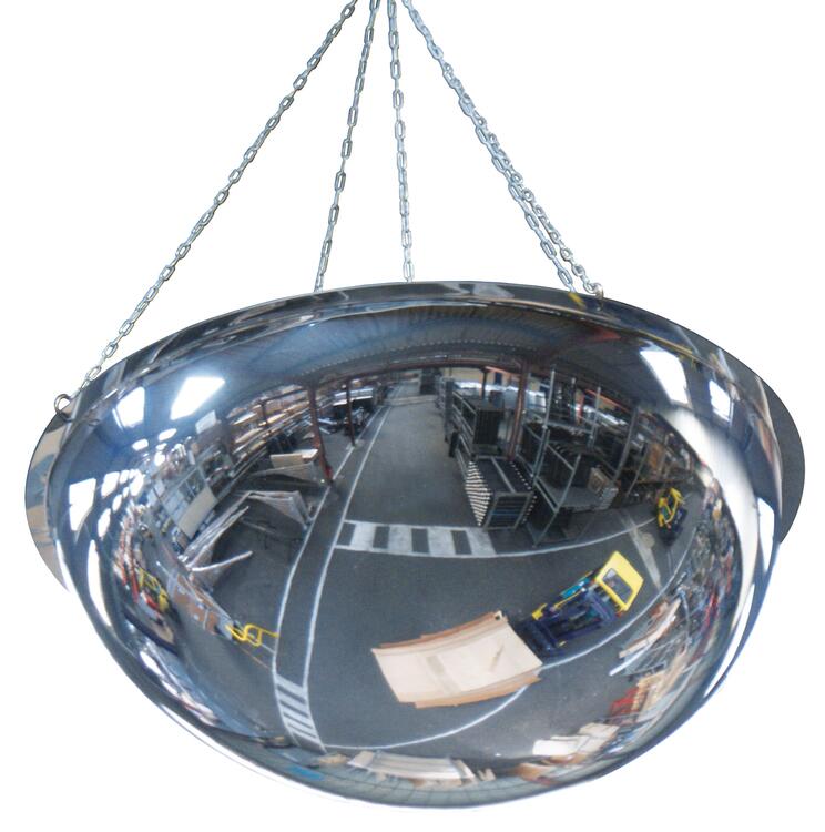 Kugelspiegel Volum aus Plexiglas (PMMA), 1/2 Kugel, 4 Blickrichtungen - Modellbeispiel: