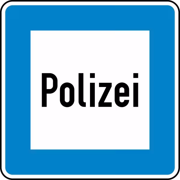 Verkehrszeichen 363 StVO, Polizei mit Anti-Sticker-Folie - Modellbeispiel: VZ Nr. 363 (Polizei)