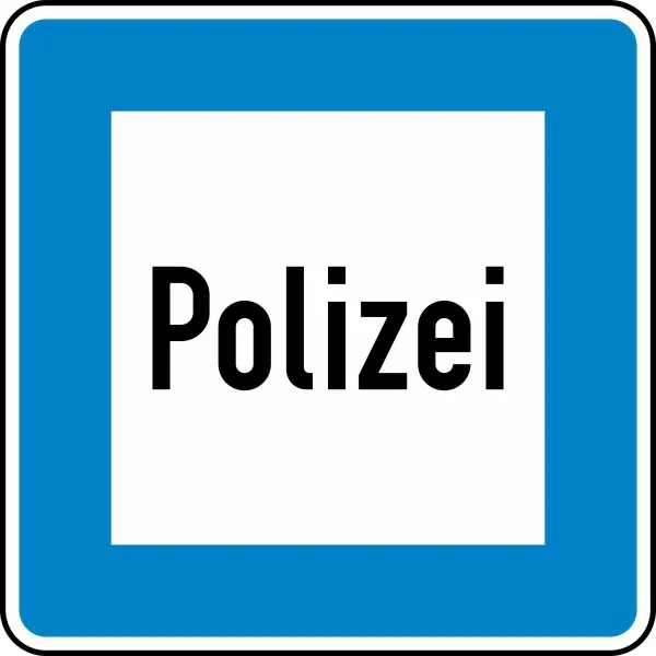 Verkehrszeichen 363 StVO, Polizei mit Anti-Sticker-Folie - Modellbeispiel: VZ Nr. 363 (Polizei)