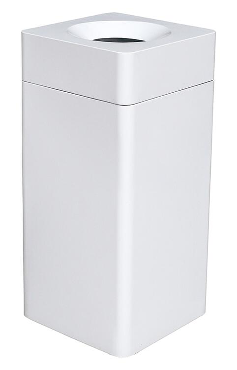 Modellbeispiel: Abfallbehälter -Pro 25-, quadratisch in weiß (Art. 36629)